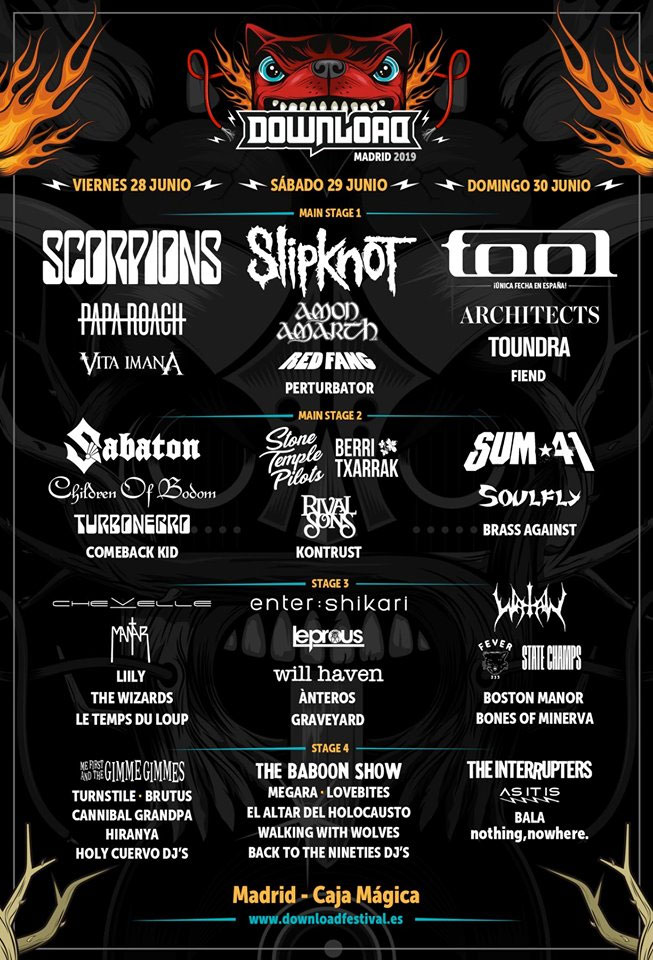 Download Festival Madrid 2019 - Cartel