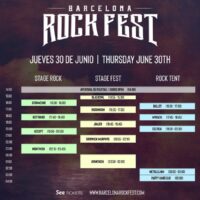Barcelona Rock Fest 2022: Horarios jueves 30 de junio