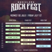 Barcelona Rock Fest 2022: Horarios viernes 1 de julio