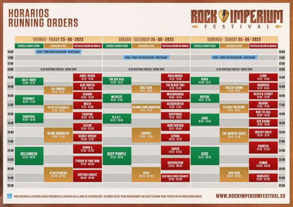Horarios de Rock Imperium Festival 2023