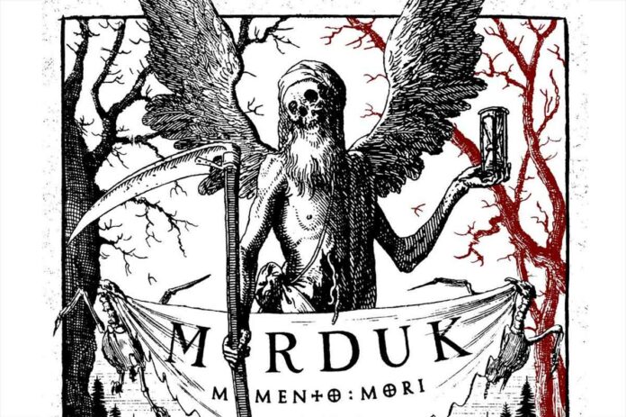 Detalle de la portada de Memento Mori, álbum de Marduk