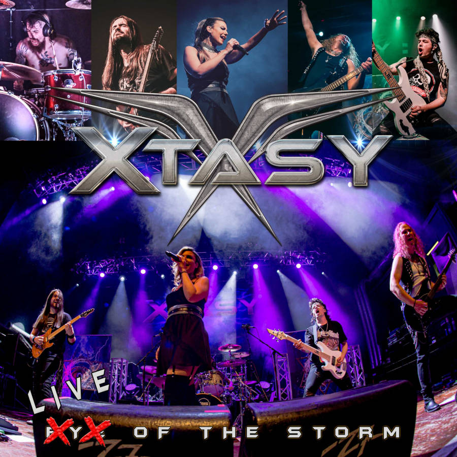 Portada del disco en directo de XTASY "Live Of The Storm"