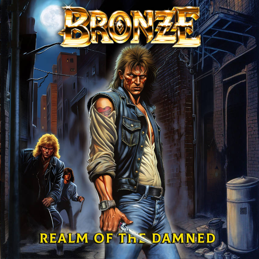 Portada del primer single de BRONZE "Realm Of The Damned"
