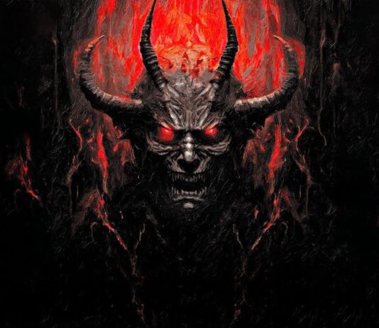 Detalle de la portada de "From Hell I Rise", primer disco de Kerry King