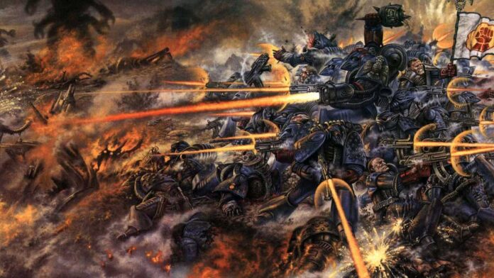 Realm Of Chaos Slaves To Darkness, portada del disco de Bolt Thrower de la que John Blanche fue director artístico
