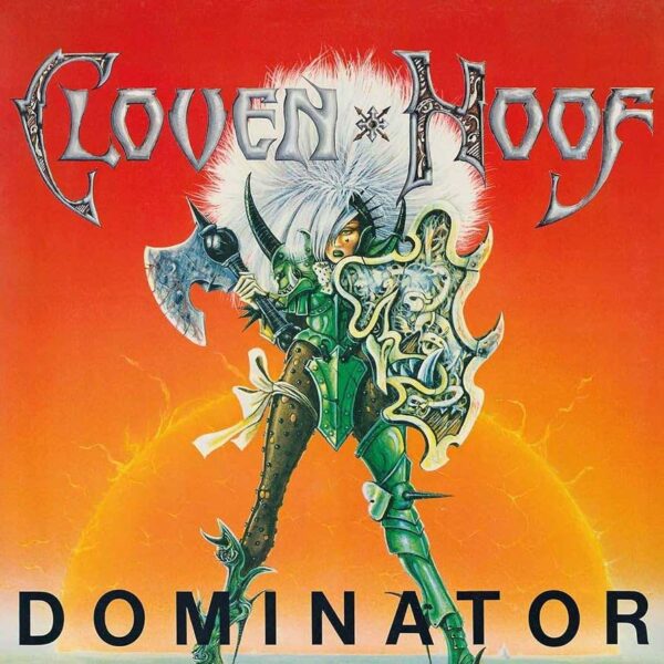 Portada de John Blanche para Dominator, disco de Cloven Hoof